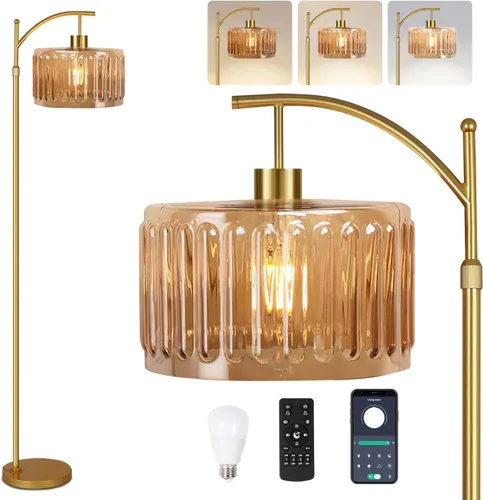 Miniatura 16 de QIYIZM - Lámpara de pie con diseño de árbol de 3 bombillas; alta, rústica, estilo rural, industrial y boho, pantalla de mimbre y bambú; para sala