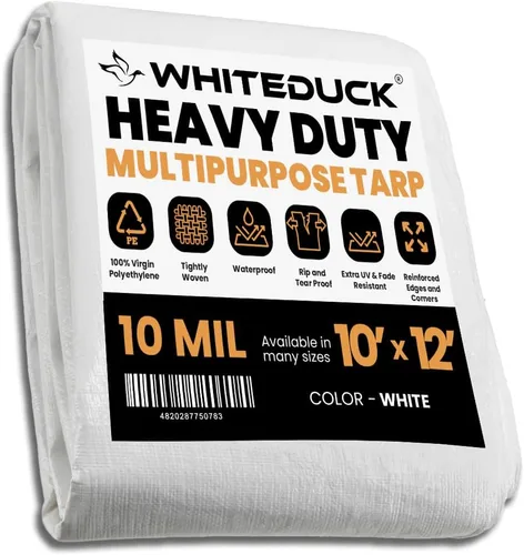 Miniatura 36 de WHITEDUCK Lona de polietileno súper resistente de 16 mil de grosor, 12 x 16 pies, impermeable, 100% resistente a los rayos UV, a prueba de Azul- 16