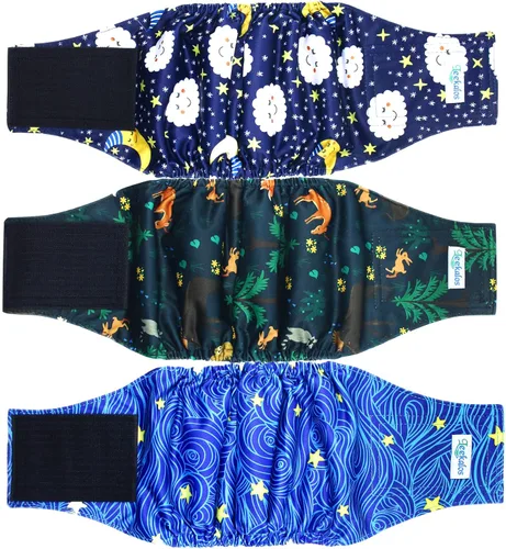 Miniatura 12 de Leekalos Pañales para perros machos (paquete de 3), bandas de vientre de alta absorción para perros machos, lavables y reutilizables (koala, S)