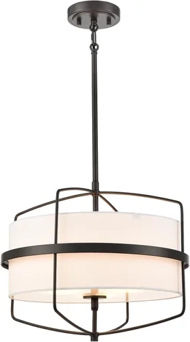 Miniatura 11 de DAYCENT Lámpara de Techo Semiempotrada de Tambor Negro Estilo Granja Moderno Regulable Lámpara LED de Techo 30W 3000K/4500K/5500K Pantalla de Tambor