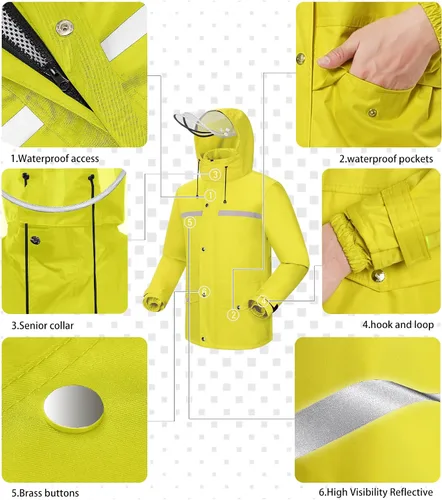 Miniatura 3 de iCreek Rain Suit Waterproof Jacket and Trouser Suit Raincoat for Men and Women Outdoor All-Sport Breathable Anti-storm