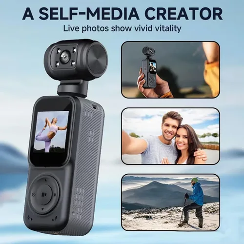Miniatura 10 de Cámara corporal 4K, videocámara POV de bolsillo, cámara de bolsillo, 4K/30FPS con lente giratoria manual de 270°, opciones de clip/correa