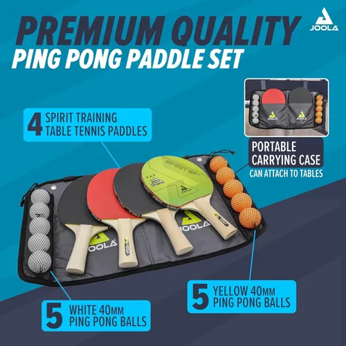 Miniatura 2 de JOOLA Family Premium - Juego de tenis de mesa + pelotas de tenis de mesa JOOLA Training de 3 estrellas