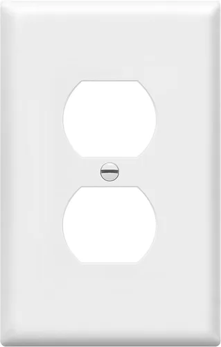 Miniatura 42 de ENERLITES Placa de pared de salida de receptáculo dúplex de tamaño mediano, placas de cubiertas de toma de corriente, tamaño medio de 1 banda, 4.88
