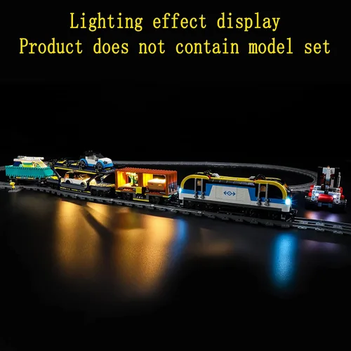 Miniatura 7 de GEAMENT Kit de luces LED compatible con Lego Freight Train - Juego de iluminación para modelo de construcción City 60336