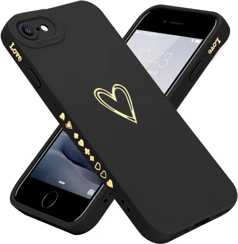 Miniatura 10 de Teageo Funda para iPhone SE 2022, SE 2020, iPhone 7, iPhone 8 para mujeres y niñas, bonita funda de lujo con forma de corazón