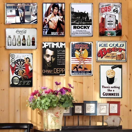 Miniatura 5 de Póster de lata vintage Welcome to The Funny Farm Country Cottage Chicken Coop de metal de 8 x 12 pulgadas, arte retro, hogar, bar, restaurante