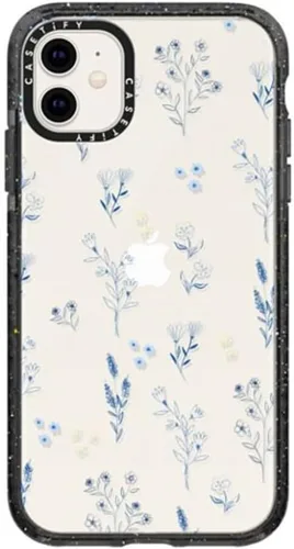 Miniatura 10 de CASETiFY Impact - Funda para iPhone 11 - Flower Power Retro - Negro Transparente