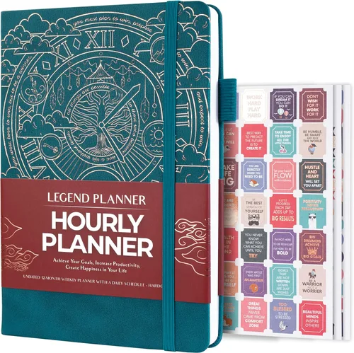 Miniatura 11 de Legend - Agenda por hora sin fecha, planificador diario por hora con ranuras de tiempo, organizador semanal de gestión del tiempo y libro de citas