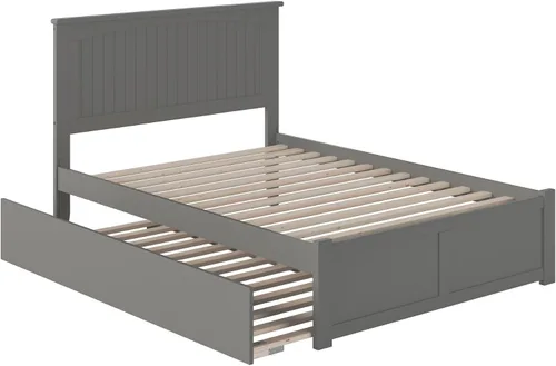 Miniatura 6 de AFI Nantucket - Cama de plataforma tamaño King con estribo y cama nido individual XL en color gris