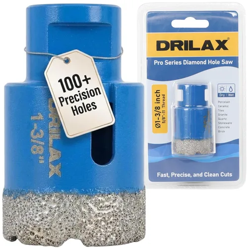 Miniatura 14 de Drilax Sierra perforadora de diamante de 1-1/2 pulgadas para amoladora angular, rosca de 5/8"-11, hormigón de porcelana de cuarzo de granito