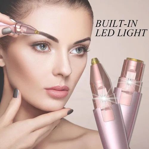 Miniatura 6 de Maquinilla de afeitar de cejas y depilación facial para mujeres (2 en 1, recargable por USB), depilación 100% indolora, kit de recortador de cejas