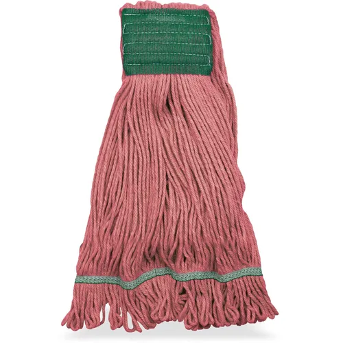 Miniatura 5 de SPARTA Flo-Pac - Cabezal de trapeador de algodón, extremos de bucle, banda ancha con banda verde de 5 pulgadas para limpieza organizada, mediano