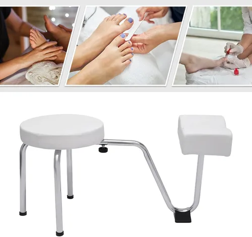 Miniatura 4 de Taburete de pedicura, reposapiés ajustable, almohadilla de PVC, soporte para pedicura, soporte para pies de pedicura, tecnología de uñas, spa, salón