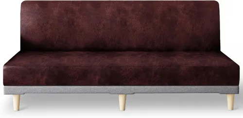 Miniatura 35 de molasofa - Funda elástica para futón de aspecto de cuero, cubierta para sofá sin brazos, protector de muebles con parte inferior elástica, funda