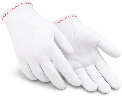 Miniatura 8 de Guantes de inspección de nylon blancos para la joyería, moneda, reloj y manejo de arte Large - 6 pares - blanco