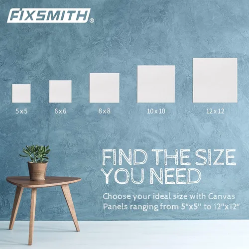 Miniatura 7 de FIXSMITH Tableros de lienzo para pintar de 5 x 5 pulgadas, paquete de 24 mini lienzos, paneles de lienzo blanco en blanco, 100% algodón imprimado