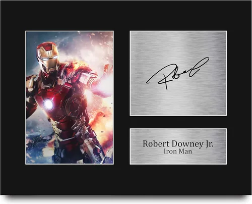 HWC Trading Robert Downey Jr USL Autógrafo impreso firmado Iron Man Los Vengadores Foto impresa para regalo - Gran idea de regalo - Tamaño carta de