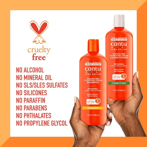 Miniatura 6 de Cantu Champú y acondicionador con manteca de karité para cabello natural, 13.5 fl oz (paquete de 2)