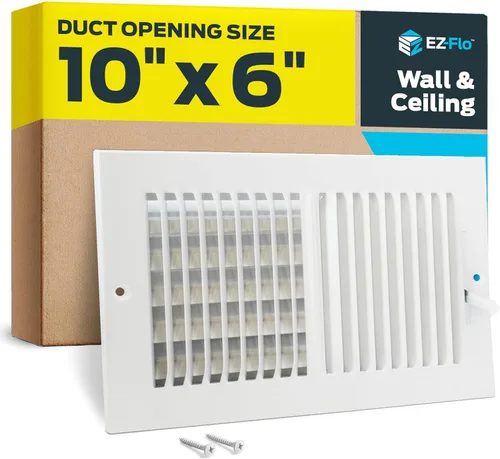 Miniatura 9 de EZ-FLO 61660 - Cubierta de ventilación de aire de 6 x 6 pulgadas (apertura de conducto) para pared o techo, registro de ventilación bidireccional