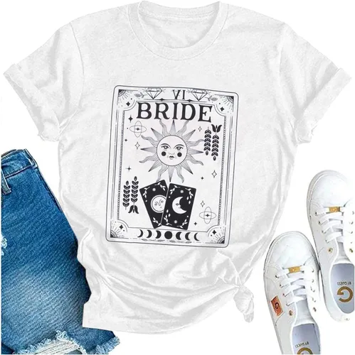 Camisa de novia para mujer, camiseta de bachillerato para despedida de soltera, camiseta de novia de bruja, camiseta para novia, boda, luna de miel
