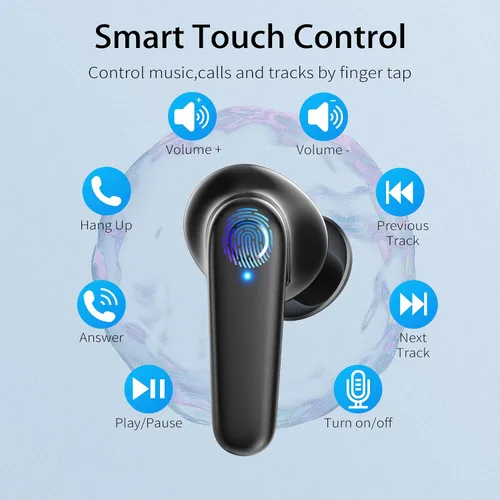 Miniatura 4 de Redpepper - Auriculares inalámbricos Bluetooth 5.3 60H de tiempo de uso. Auriculares con graves profundos y llamada clara. Con micrófono Negro