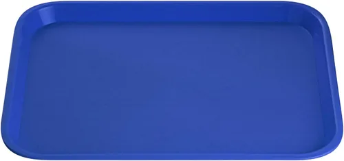 Miniatura 9 de Restaurantware RW Base - Bandejas de comida rápida de 10 x 14 pulgadas, 10 bandejas resistentes para cafetería, bandejas de plástico azul ligeras