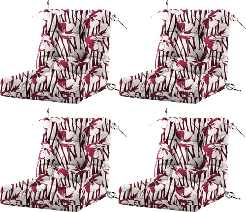Miniatura 13 de BLISSWALK Cojines para sillas de exterior, 40 x 20 x 4 pulgadas, cojín de mimbre grueso con respaldo bajo y lazos para muebles de patio, floral