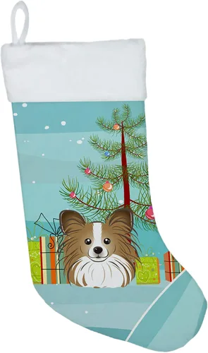 Miniatura 10 de Caroline's Treasures BB1590CS Árbol de Navidad y Alaskan Malamute Calcetines de Navidad para colgar en la chimenea, decoración de fiesta de Navidad