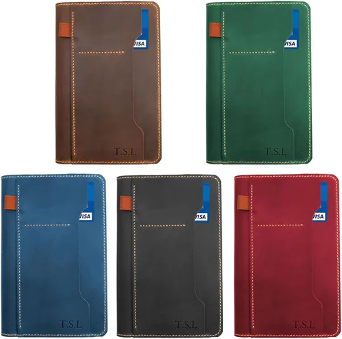 Miniatura 4 de Funda de cuero personalizada para bloc de notas Steno de 6"x9", cubierta de espiral de cuero hecha a mano, funda folio compatible con bloc de notas