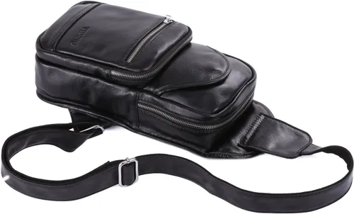 Miniatura 5 de Genda 2Archer piel Hombro Mochila Viajes Crossbody Bolsa de pecho para hombres y mujeres