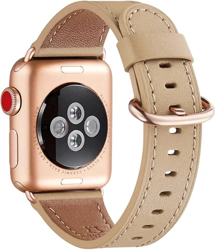 Miniatura 35 de WFEAGL Compatible con Apple Watch Banda 38mm 40mm 41mm para Mujeres, Correa de Cuero de Grano Superior para iWatch Ultra SE & Series 9 8 7 6 5 4 3