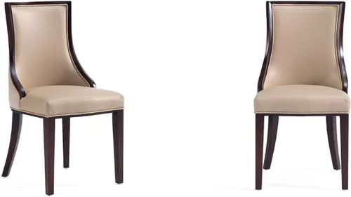 Miniatura 11 de Manhattan Comfort Grand - Silla de comedor de piel sintética con brazos, asiento acolchado con respaldo de ala, costuras rectangulares finas y marco