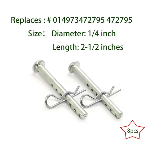 Miniatura 5 de 472795 014973472795 Pasador de horquilla con clip R (1/4 pulgadas X 2-1/2 pulgadas) (8 juegos)