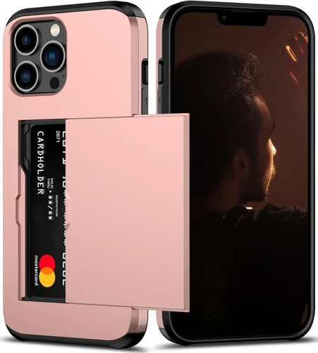 Miniatura 18 de Nvollnoe Funda para iPhone 13 con Portarjetas [Almacena 5 Tarjetas] Funda Cartera de Doble Capa Resistente de Servicio Pesado a Prueba de Golpes