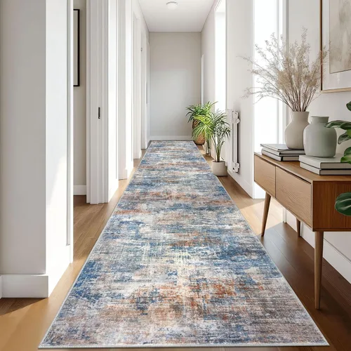 Miniatura 762 de IOHOUZE Alfombra abstracta lavable de 3 x 12 pies para pasillos, antideslizante para cocina, camino de entrada de lana sintética para interiores
