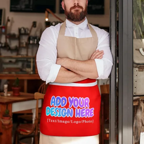 Miniatura 93 de AXKEUDO Delantal personalizado con bolsillos, delantales de cintura para camarera para cocinar en casa, restaurante, servir trabajo