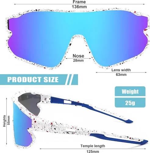 Miniatura 18 de YUNBLL&KO Gafas de sol para niños, gafas de sol de béisbol para jóvenes, TR90, marco ligero, UV400, gafas de sol deportivas para ciclismo para niñas