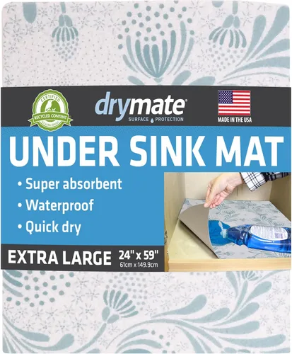 Drymate Tapete XL de alta calidad para debajo del fregadero, tapetes impermeables de protección para gabinetes de cocina y baño, forros absorbentes