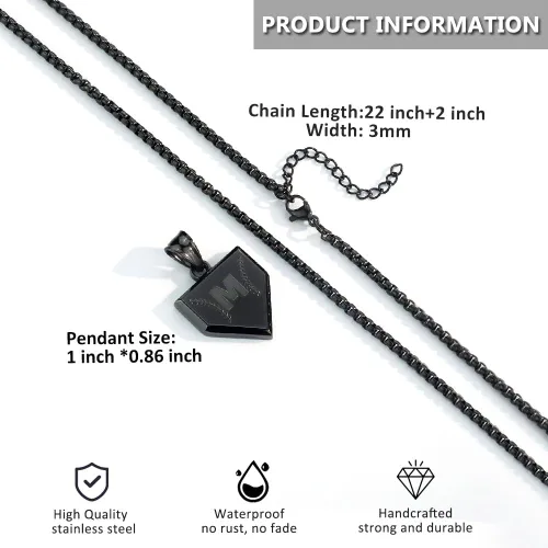 Miniatura 3 de Collar con inicial de la A a la Z para niños, de acero inoxidable, con dije de escudo de letra, cadena de 22 + 2 pulgadas, inspirador de béisbol