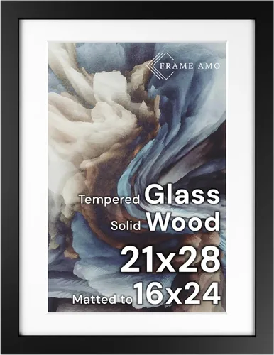 Miniatura 117 de Frame Amo Marco de póster de madera maciza de 13 x 19 pulgadas, color natural, tapete blanco para imagen de 11 x 17 pulgadas, parte frontal