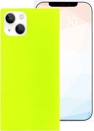 Miniatura 29 de Compatible con Neon Phone Rectangle iPhone 14 Funda para mujer, diseño de lujo de fluorescencia brillante, flexible, suave, delgada, de gel de goma