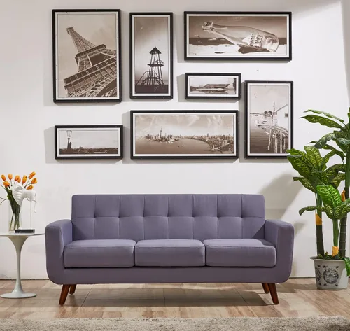 Miniatura 28 de Jenny - Sillón de tela de lino copetudo, cómodo, moderno, tapizado, para sala de lectura, club, bohemio, para sala de estar, dormitorio y espacios