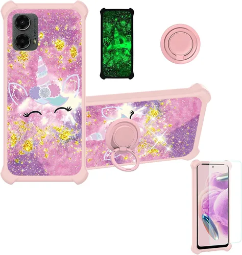 Miniatura 123 de jioeuinly JSF-DJS - Funda compatible con Nothing Phone 2a con protector de pantalla de vidrio templado, policarbonato duro + silicona suave, soporte