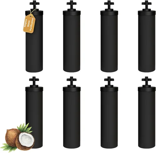 Nispira Cartucho de elemento negro de filtro de agua premium compatible con el sistema de purificación de agua de encimera Berkey. En comparación