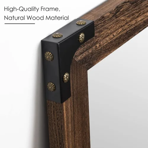 Miniatura 8 de blue page Espejo para pared, espejo de madera rústica con marco de madera, espejo decorativo rectangular para montar en la pared para casa de campo