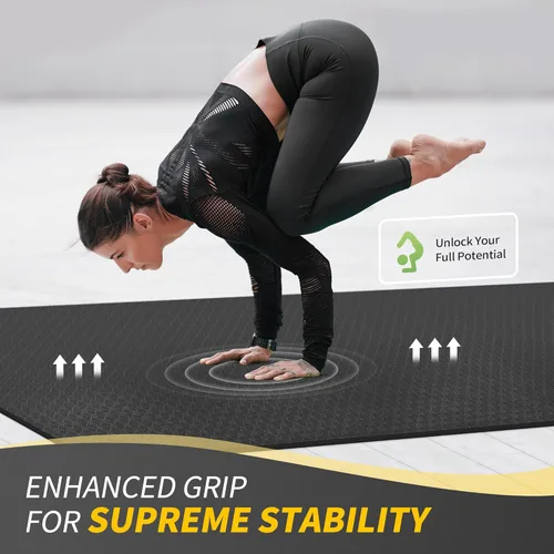 Miniatura 9 de CAMBIVO Esterilla de Yoga Grande (6' x 4'), Alfombrilla de Entrenamiento Extra Ancha para Hombres y Mujeres, Esterilla de Yoga Gruesa de 1/3 y 1/4
