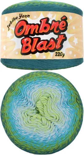 Miniatura 55 de JubileeYarn Hilo Ombré Blast - 220g/pastel Algodón Peso Bebé - Cripta de Hielo - 1 Pastel 119 Cripta de hielo