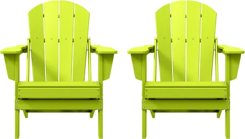 Miniatura 46 de HDPE Laguna Silla Adirondack plegable de polietileno (juego de 2), teca