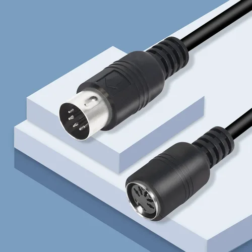 Miniatura 6 de Cable de extensión MIDI DIN de 5 pines macho a hembra Cable adaptador de audio para sintetizador de teclado MIDI, órgano, piano eléctrico, guitarra